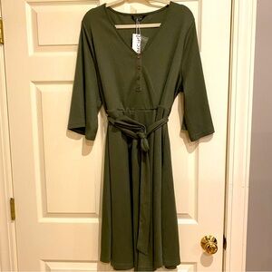 NWT BloomChic Olive Green A-Line Dress